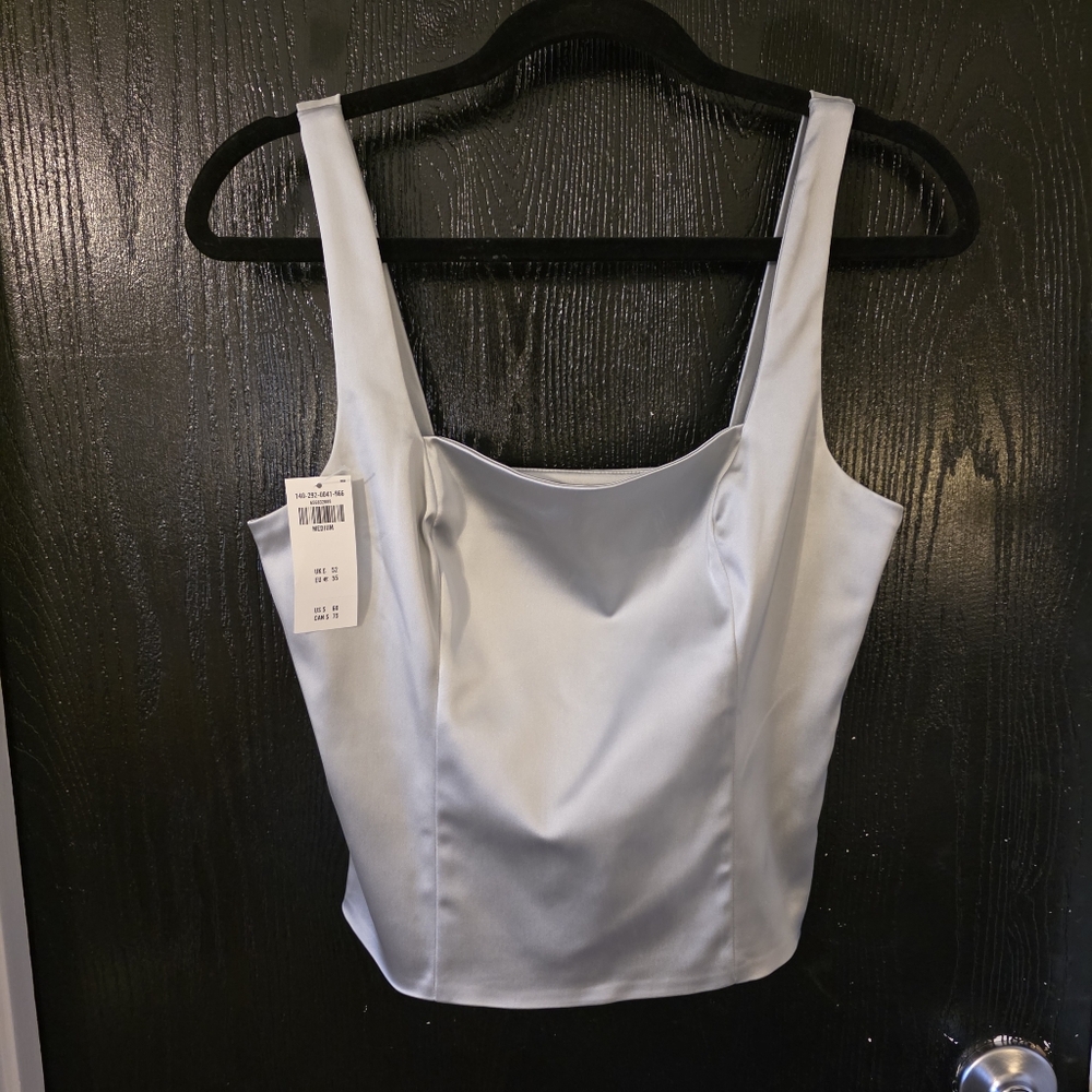 NWT Abercrombie & Fitch Silver Y2K Women's Tank Top